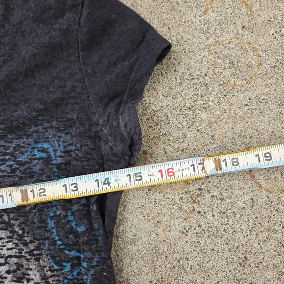 Vtg Y2k MUDD Baroque Tree Nature Scene Graphic Sheer Babydoll Tee Shirt Top Sm - Picture 5 of 6